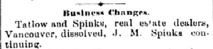 Tatlow & Spinks 1891