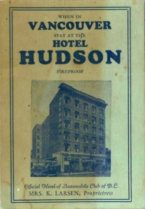 Hotel Hudson (glen Mofford) 1927 or 28